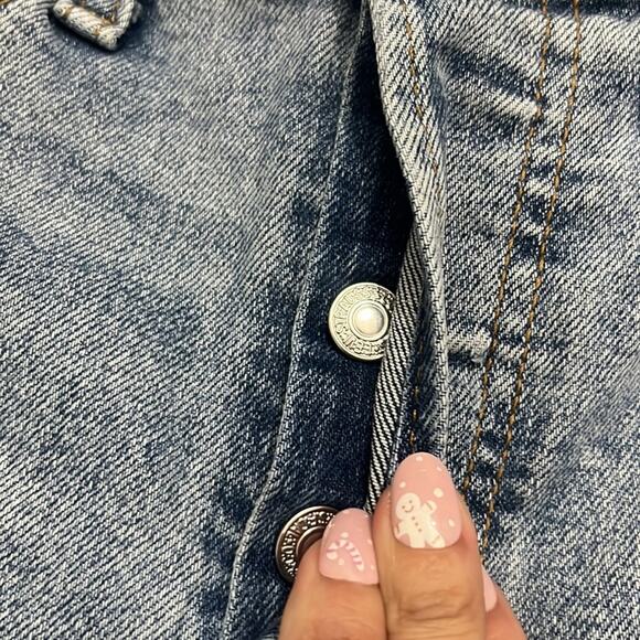 Levi’s Wedgie Straight Button Fly Ripped Distressed Denim Jeans Size 27 27x28 - Picture 5 of 12